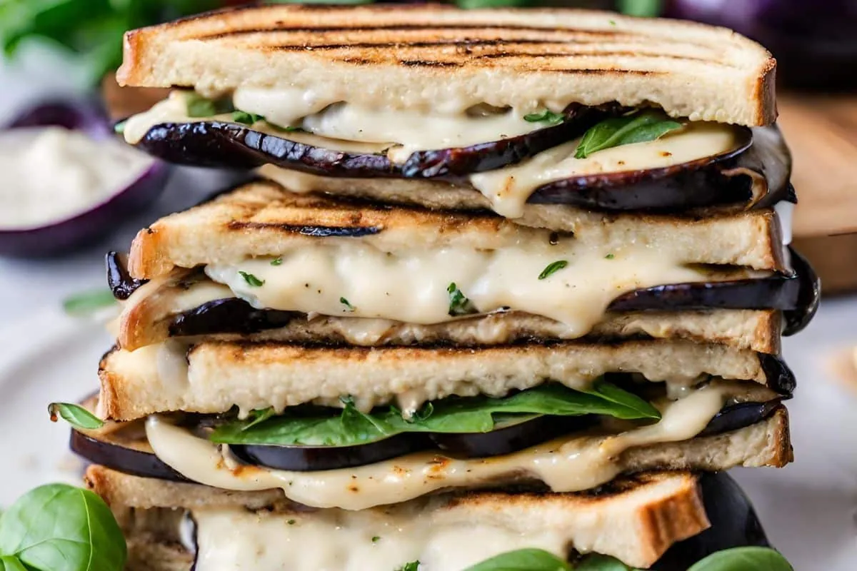 Grilled eggplant panini