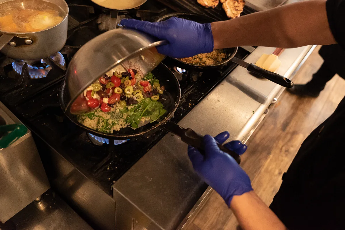 Mediterranean quinoa, freshly prepared