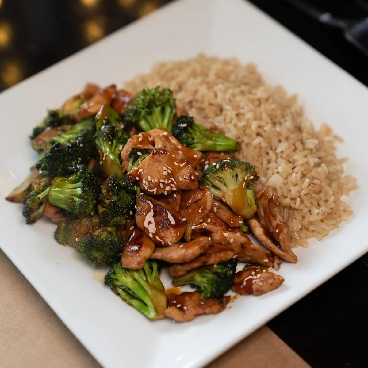 Teriyaki chicken with brown rice