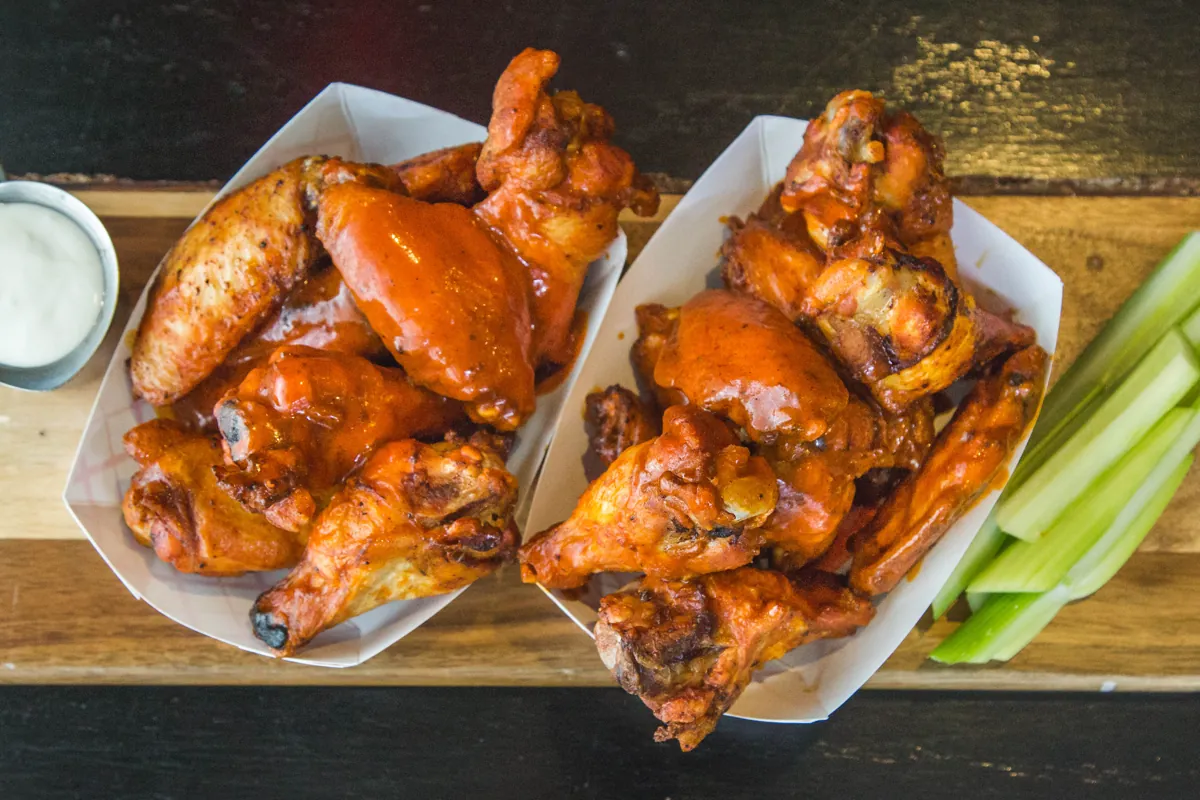Party wings with dipping sauce